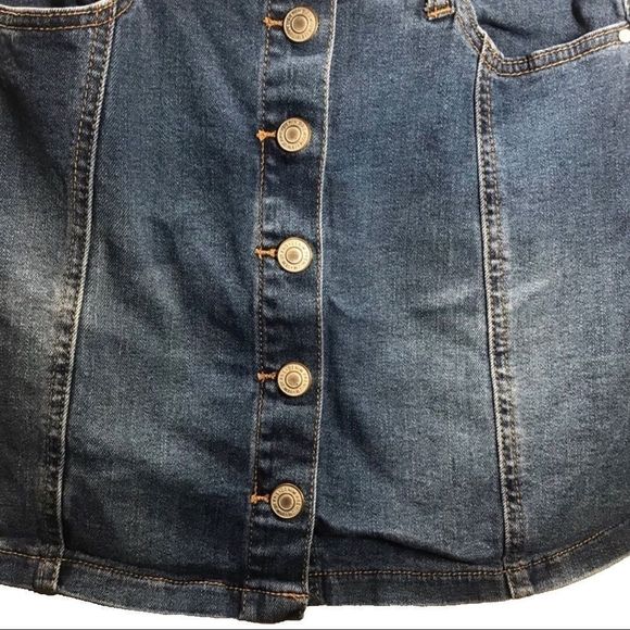 I&M Jeans Button-Front Denim Mini Skirt | Size Small - Picture 2 of 10